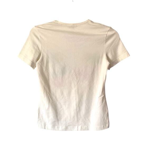 Escada Sport White Stretch Paradise Sequin Letter Palm Tree T-Shirt size small - Picture 5 of 5